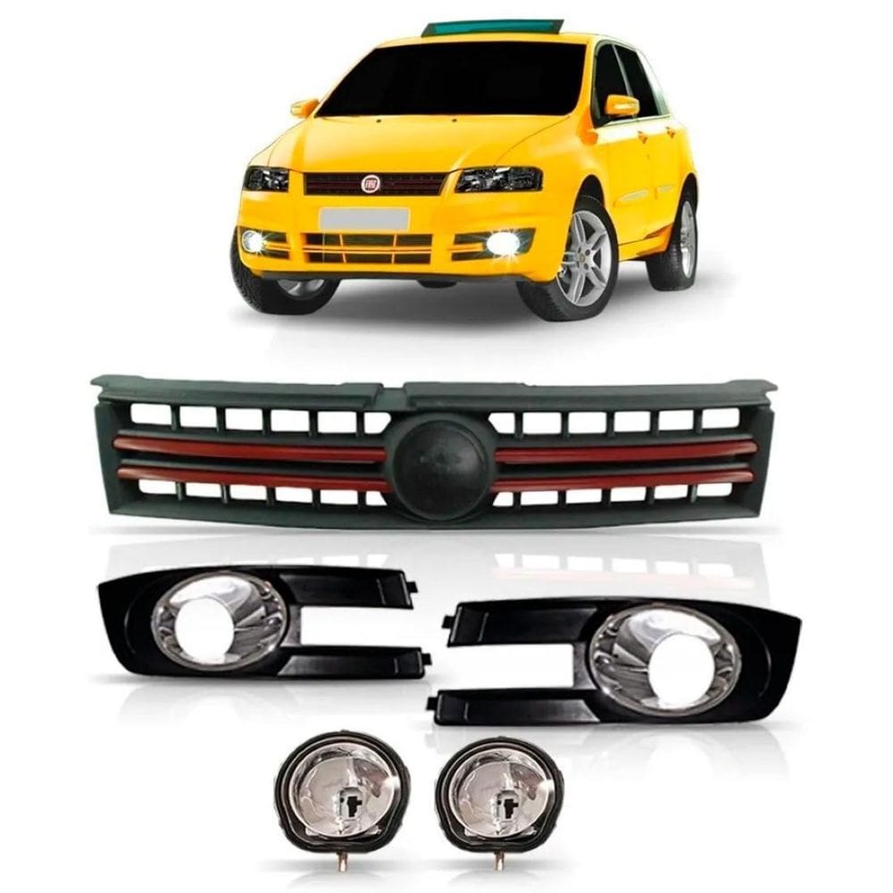 Kit Grade Stilo + Moldura + Farol Milha 2008 2009 2010 2011