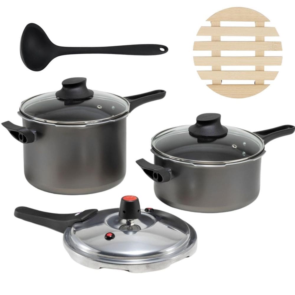 Jogo Panelas De Pressão 2 Em 1 + 02 Descansos + Concha