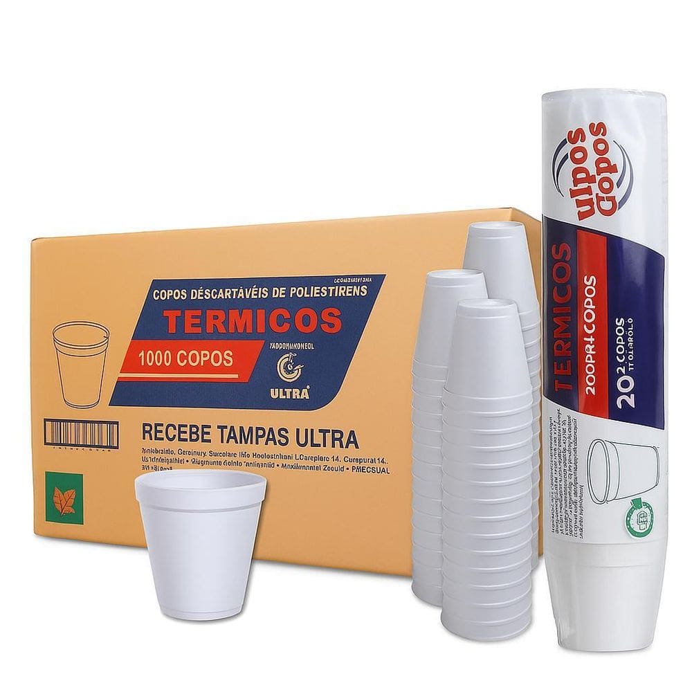 Kit Copo Termico Isopor Café E Bebidas Quentes 300Ml 500 Un
