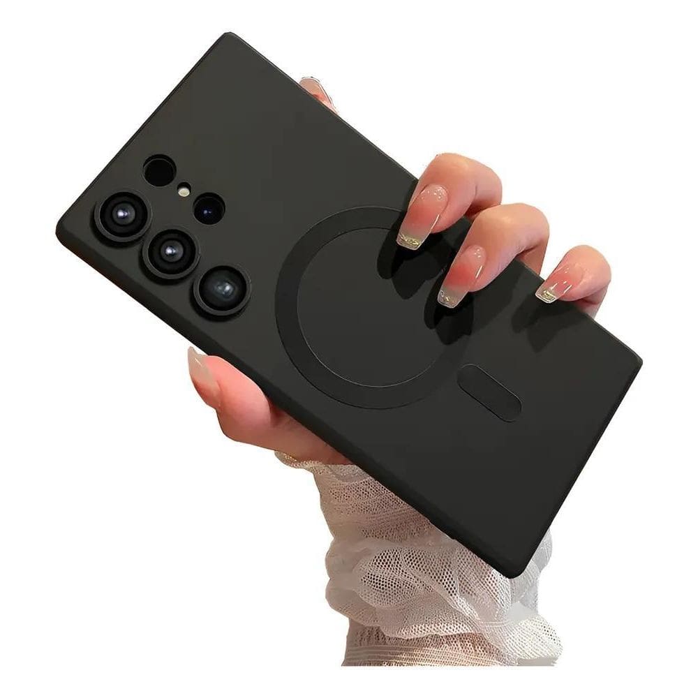 Capa Para Samsung Magsafe Com Proteção Câmera Rosa S21 Ultra