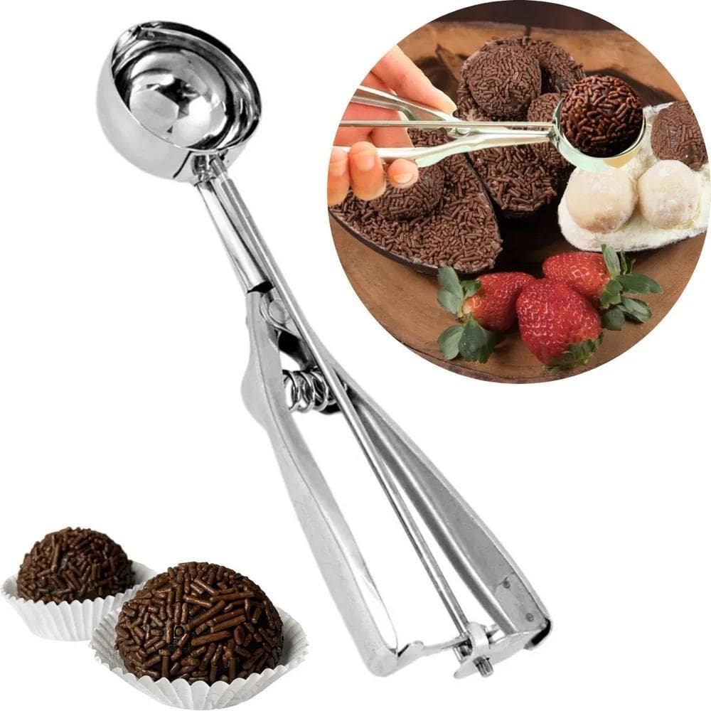 10X Colher Ejetor Doces Brigadeiro Beijinho Sorvete 3,5 Cm