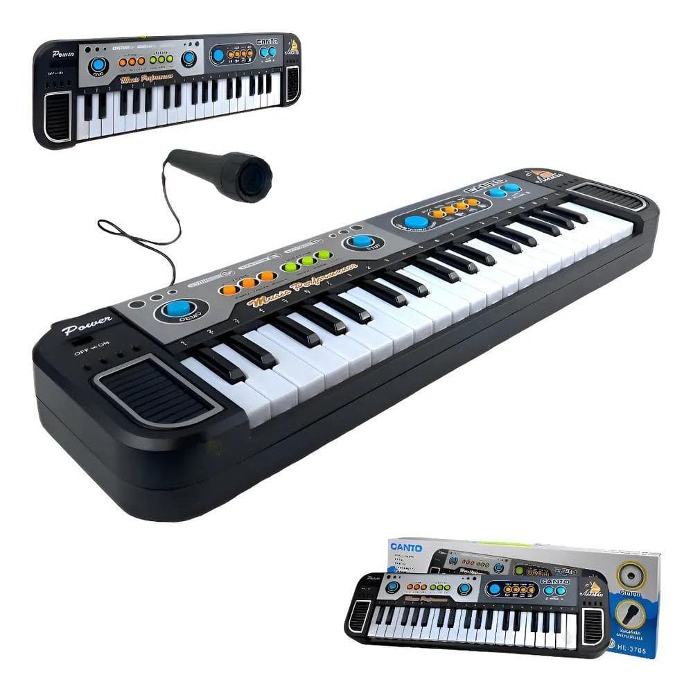 Piano Teclado Infantil Microfone Cantar Brinquedo Musical Co