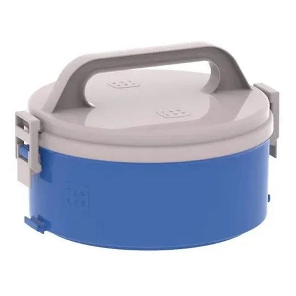 Marmita Termica Alça 1,5L Sem Divisória Microondas Azul