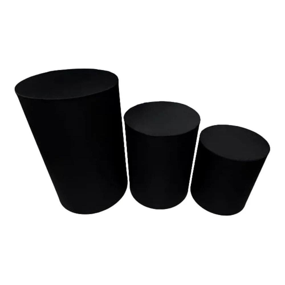 Trio De Capas Para Mesa Cilindros Varias Co Trio Preto