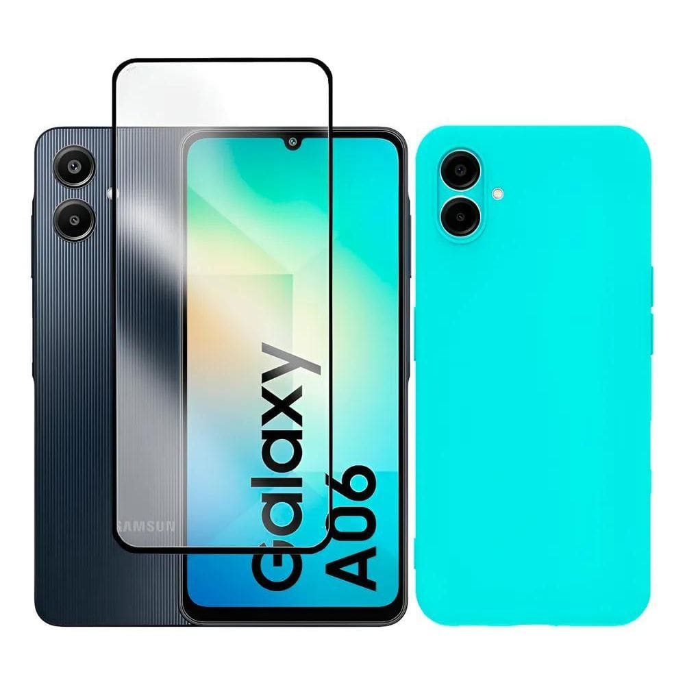 Kit Capa Capinha Case + Película 3D Para Galax Azul-Turquesa