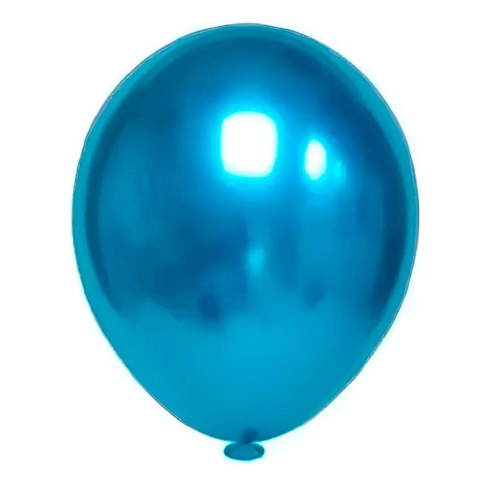 Balão Bexiga Metalizado - - N5 - 25 Unida Azul