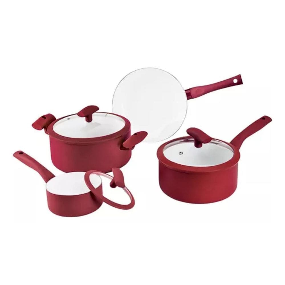 Conjunto De Panela 4Pc Vermelha Hercules Pa300-4Vm