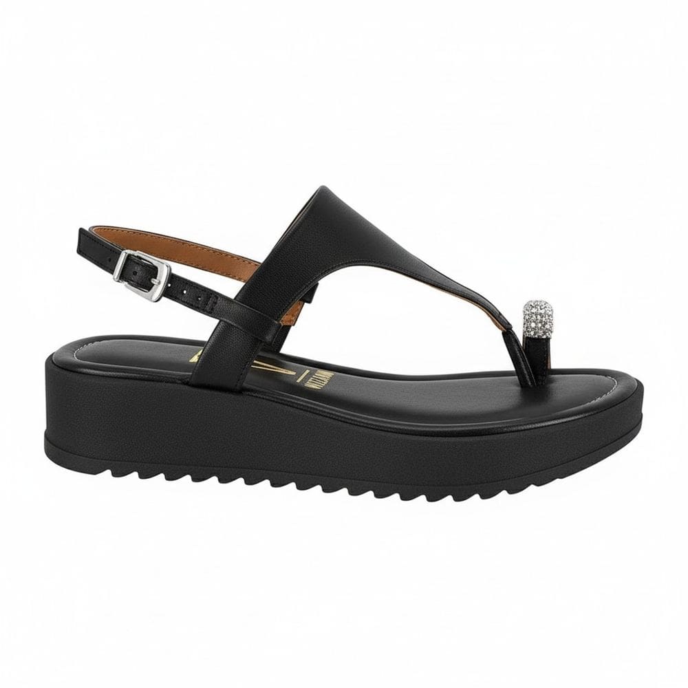 Sandalia De Dedo Feminina Flatform Vizzano Strass 6492.329