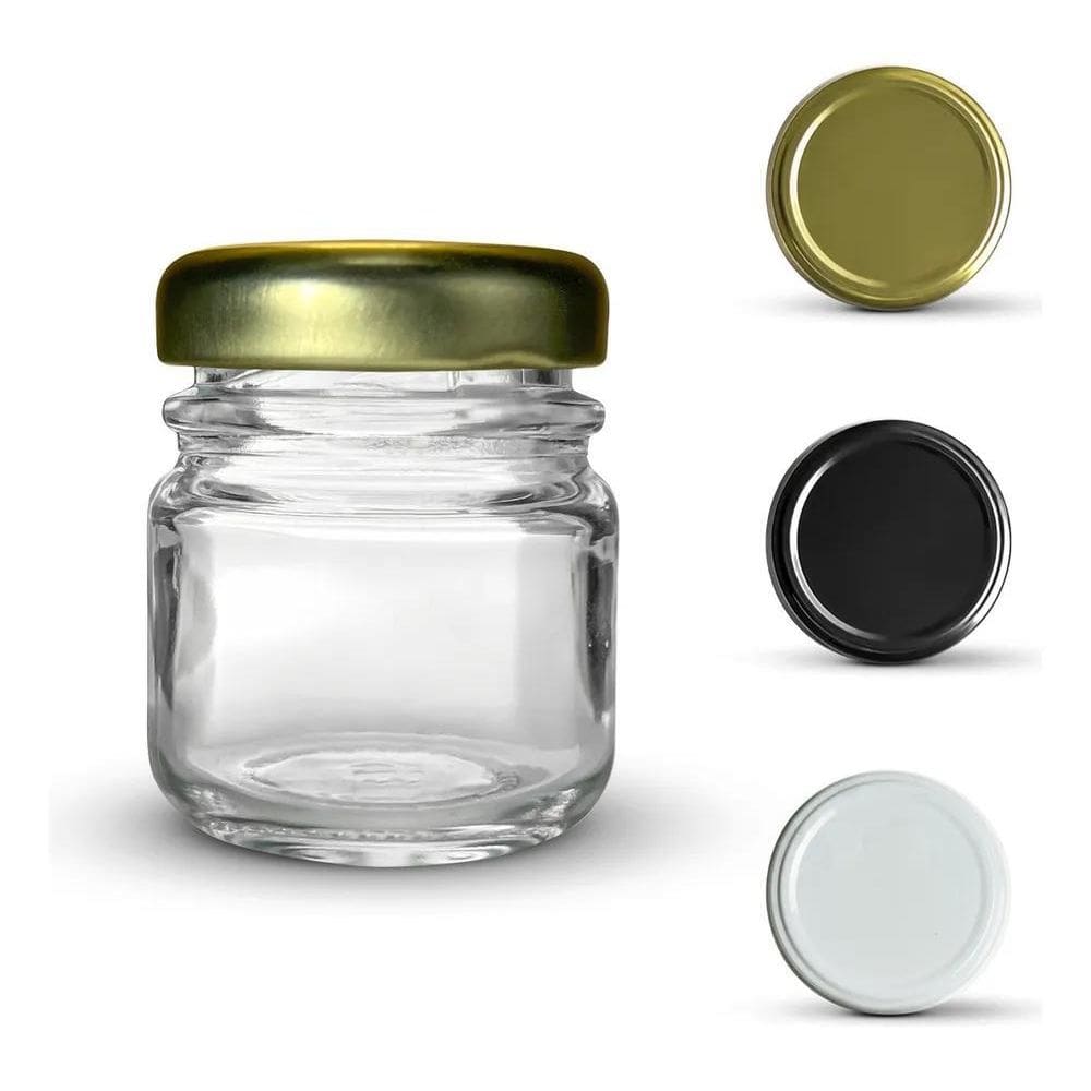 2X Kit Com 24 Potinhos De Vidro 40Ml + Tampa Metálica E Lacr