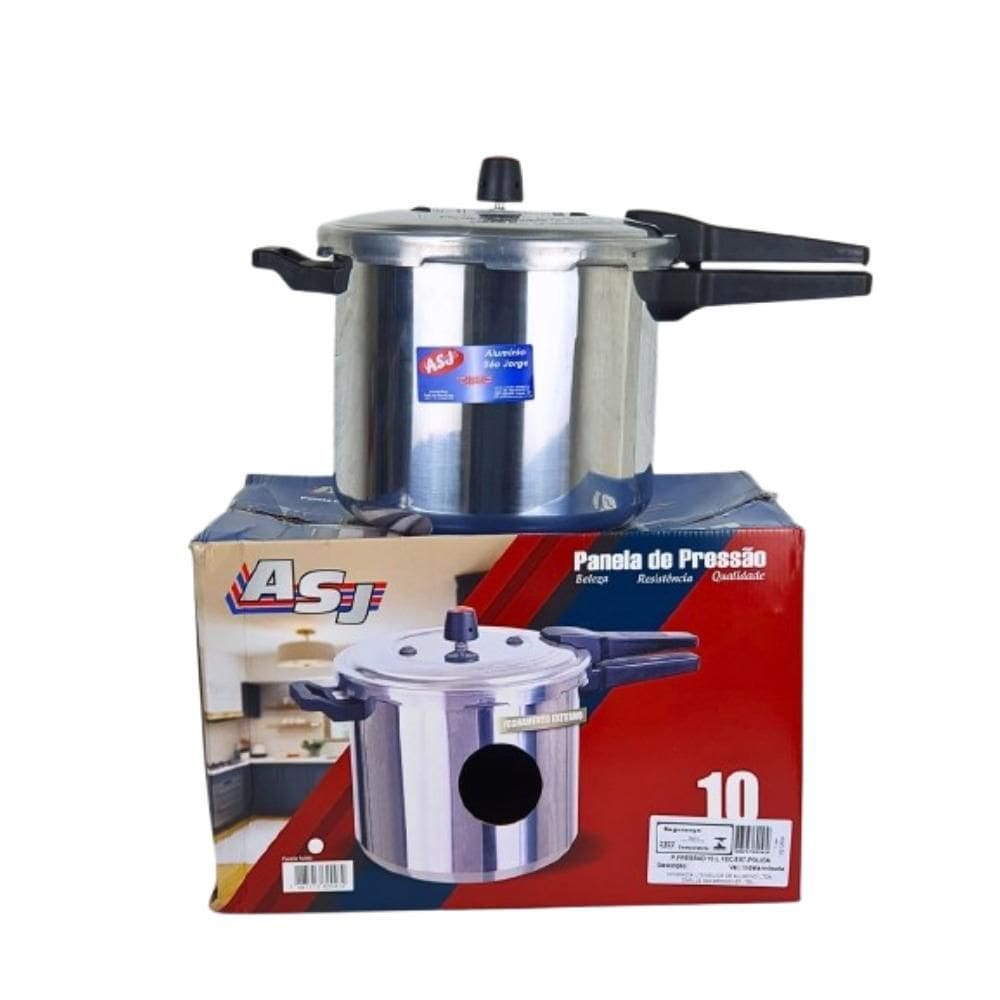 Panela De Pressão Grande 10 Litros Polida Fechamento Externo