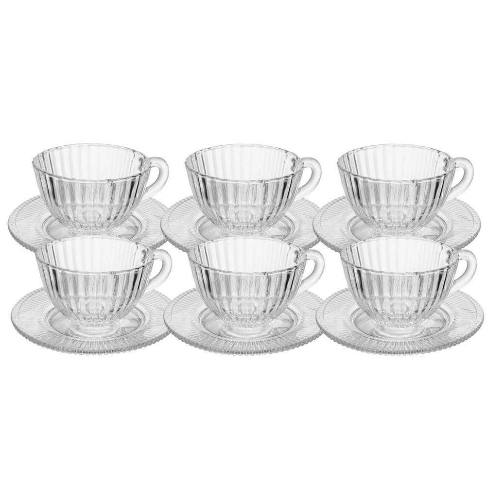 Jogo 6 Xicaras De Chá Café Com Pires 180Ml Lyor Renaissance