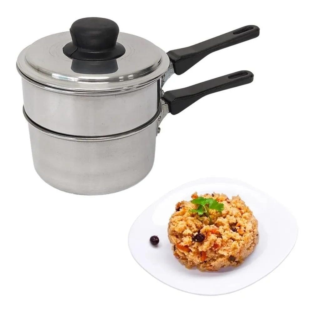 3X Cuscuzeira 2 Em 1 Panelinha Legumes A Vapor Porção Pequen