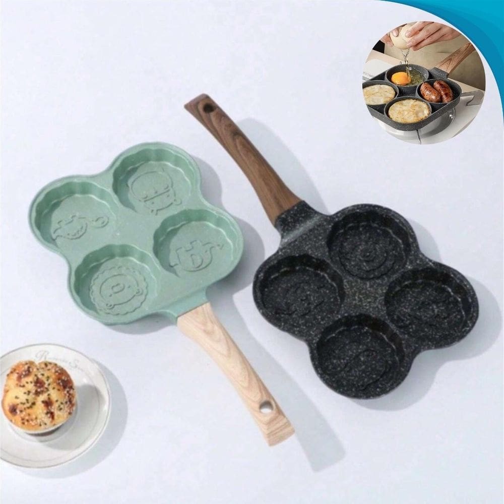 Panela Divisórias Antiaderente Ovos E Hambúrguer