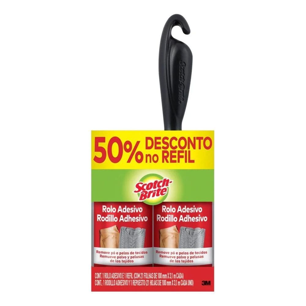 Pack Rolo Adesivo Tira Pelos Scotch-Brite 100Mm X 3,1M 21 Fo
