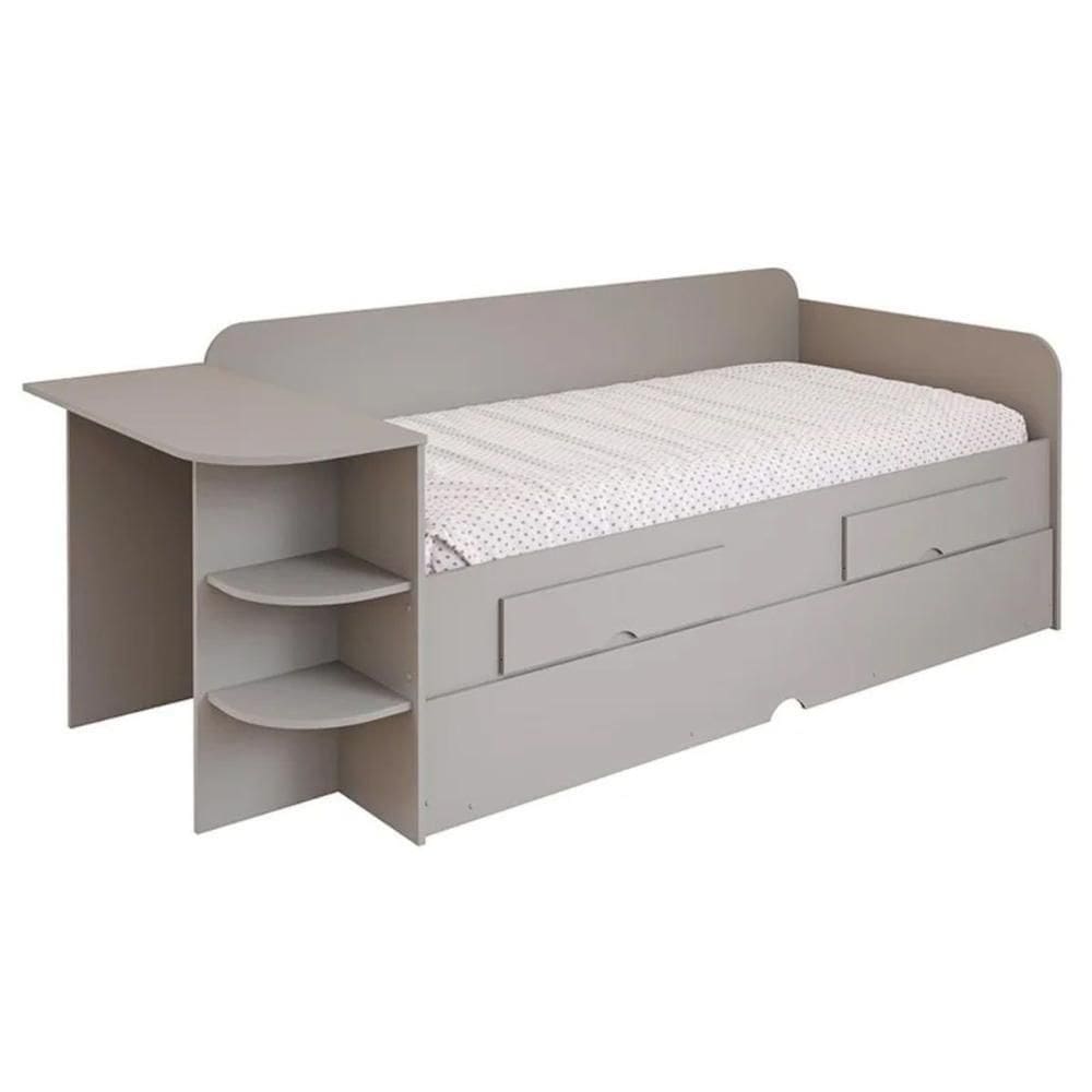 Sofá Cama Solteiro Helena C- 2 Gavetas E Auxiliar Fendi Cimol - Permóbili