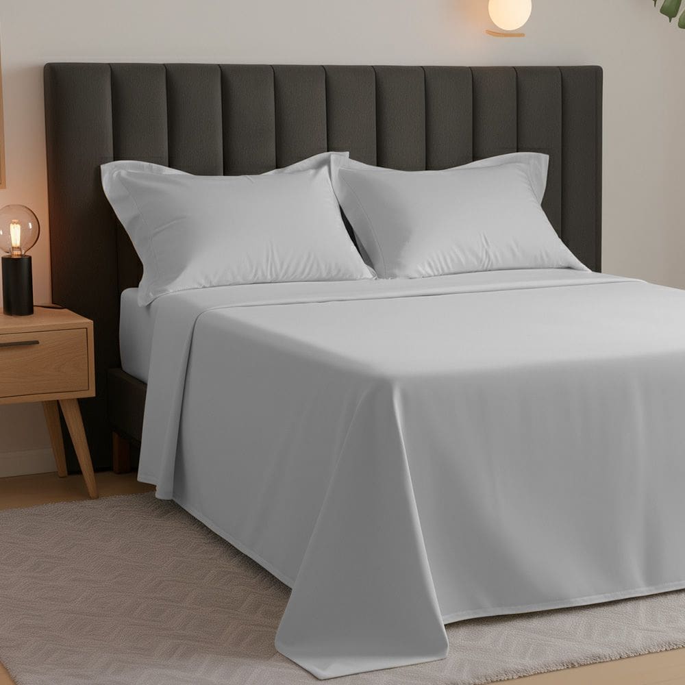 Jogo de Cama King Percal 300 Fios 100% Algodão Acetinado 4 Peças – BF Colchões