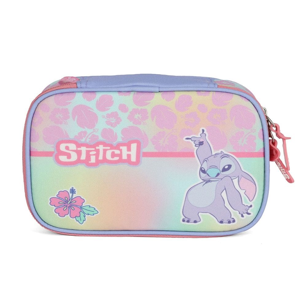 Estojo Box Escolar Juvenil Stitch Disney Lançamento Rosa