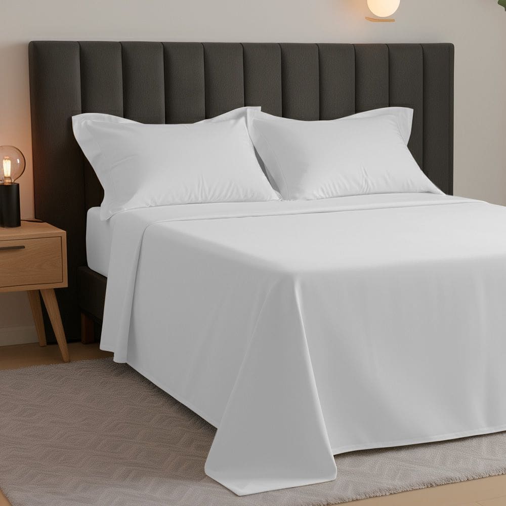 Jogo de Cama Queen Percal 300 Fios 100% Algodão Acetinado 4 Peças – BF Colchões