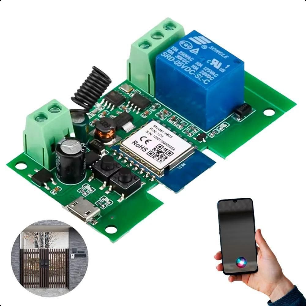 2X Módulo Relé Pulso Wifi Portão Garagem Fechadura Alexa