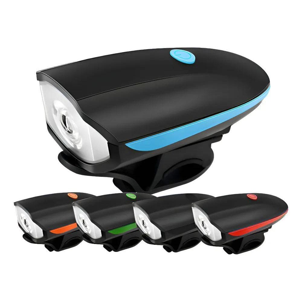 Lanterna Farol T-6 Com Buzina Bicicleta Recarregável Usb Cor