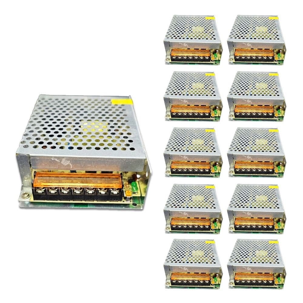 Kit 10 Fontes Chaveada Colméia 120w 12v 10a Real Cftl led