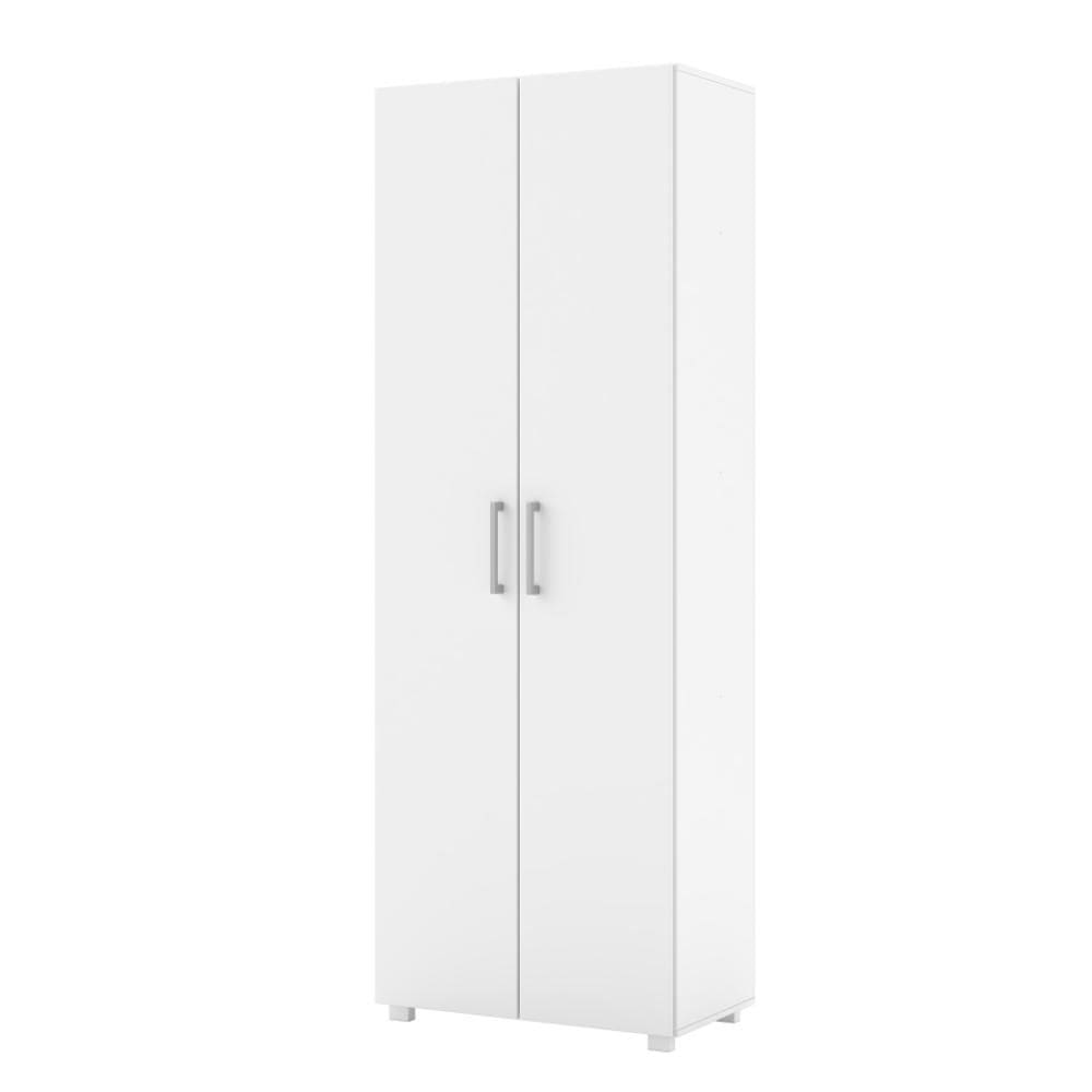Armário Alto Lavanderia Multiuso 2 Portas 3 Prateleiras com Sapatas BS01A Cor Branco - BRV Móveis