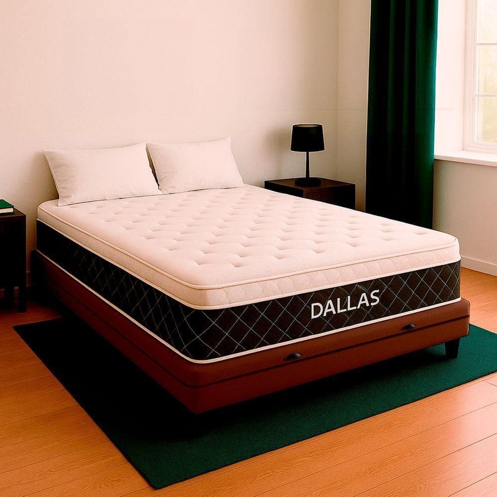 Cama Box Baú Casal E Colchão Dallas Molas V-store Marrom