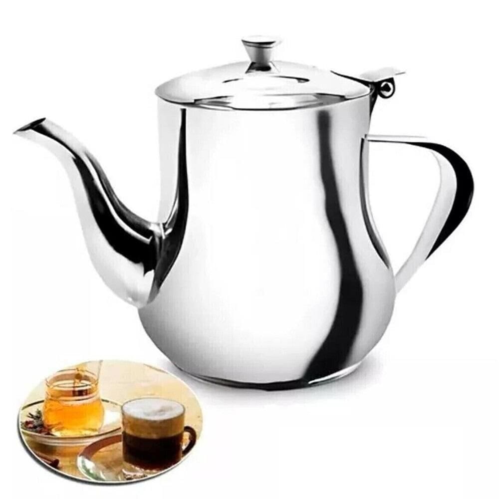 Bule Inox 280ml Cafe Cha Leite Agua Quente Oleo Leiteira Alca Tampa Mini Cafeteira Vintage Leiteira