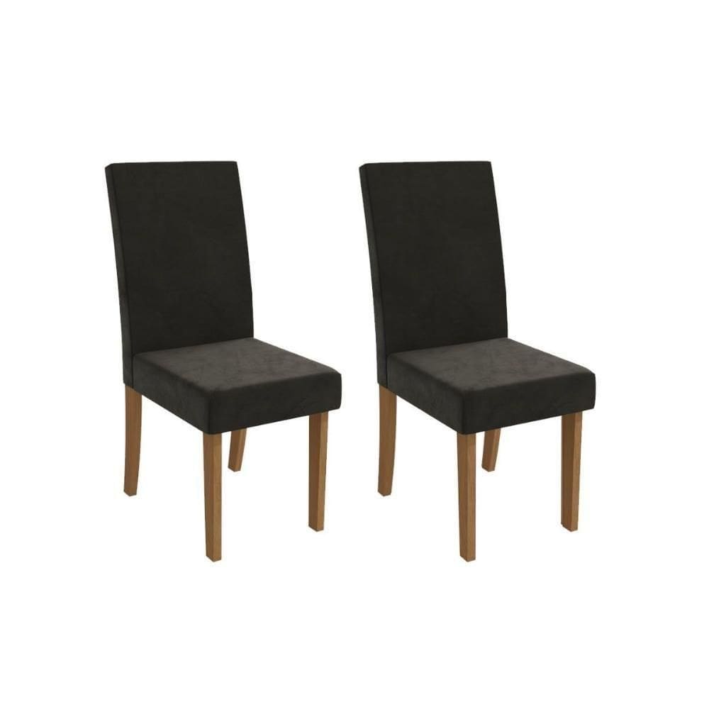 Kit 2 Cadeiras Sala Jantar Dália 2cad131 Madeirado 2 Un Canela-suede Grafite - Kappesberg