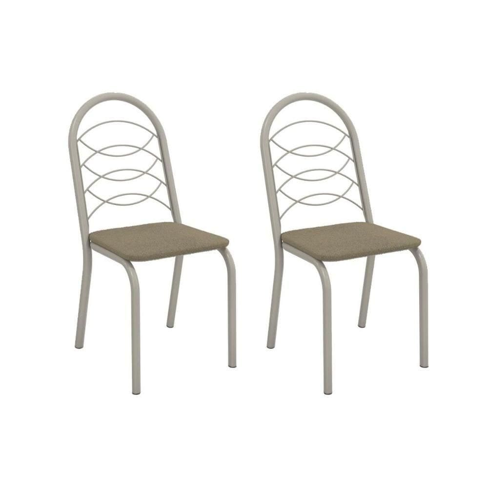 Cadeira De Cozinha Holanda 2c009nk Aço Kit 2 Un Niquel-boucle Bege Fendi - Kappesberg