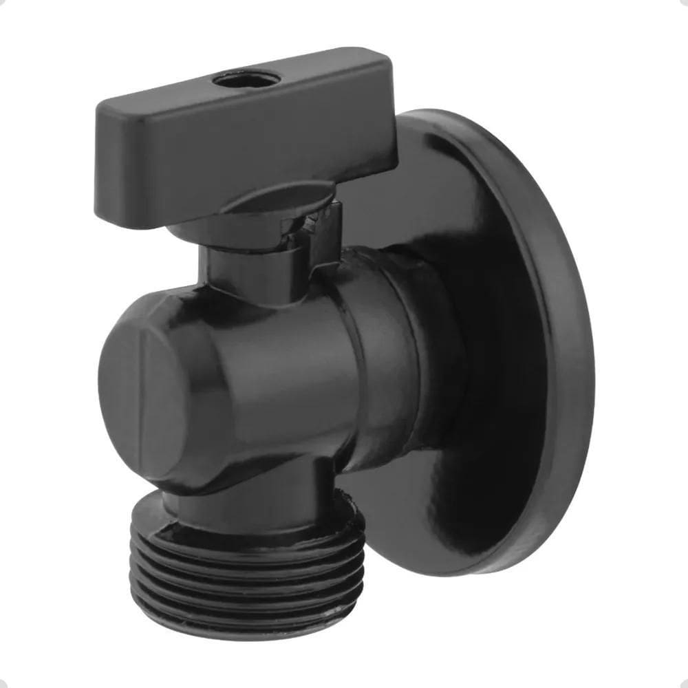 Torneira Dupla Saída 1/2 E 3/4 Tanque Maquina De Lavar Preta