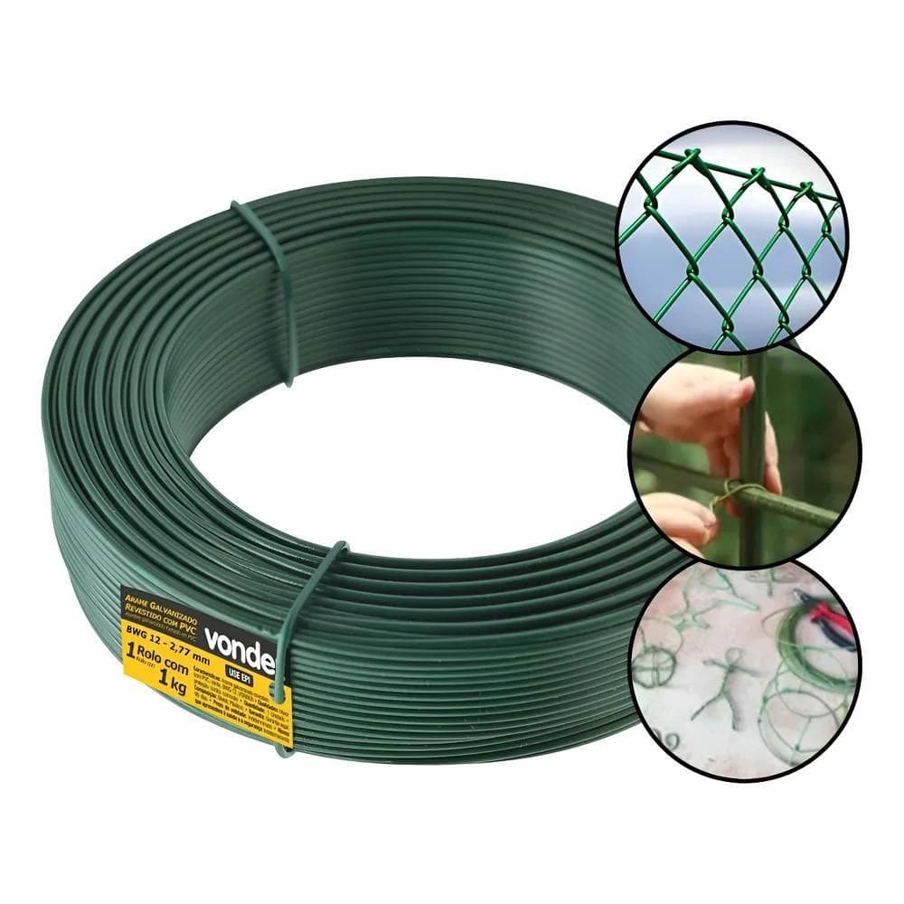 Arame Galvanizado Revestido Em Pvc B Bwg 12`` - 18 Metros