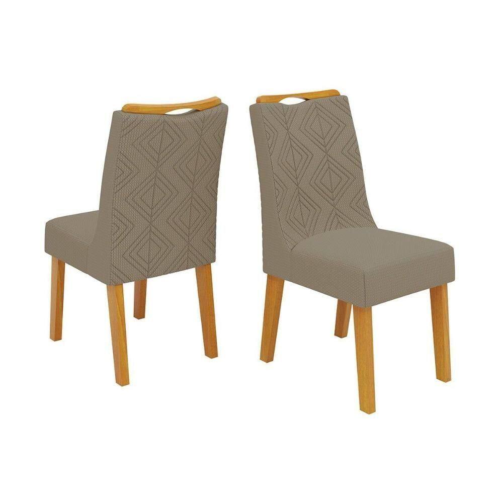 Kit 2 Cadeiras De Cozinha Stela 2 Un Ipe-linho Bege - Dj Móveis