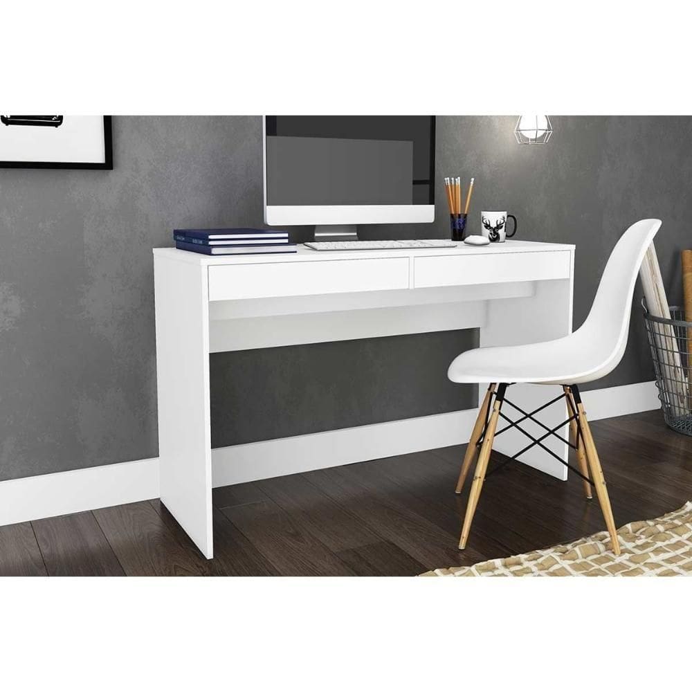Mesa Computador Msm 439 C- 2 Gavetas Branco - Movelbento