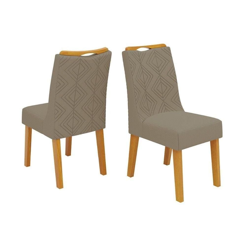 Kit 2 Cadeiras Sala Jantar Stela 2 Un Ipe-linho Bege - Dj Móveis