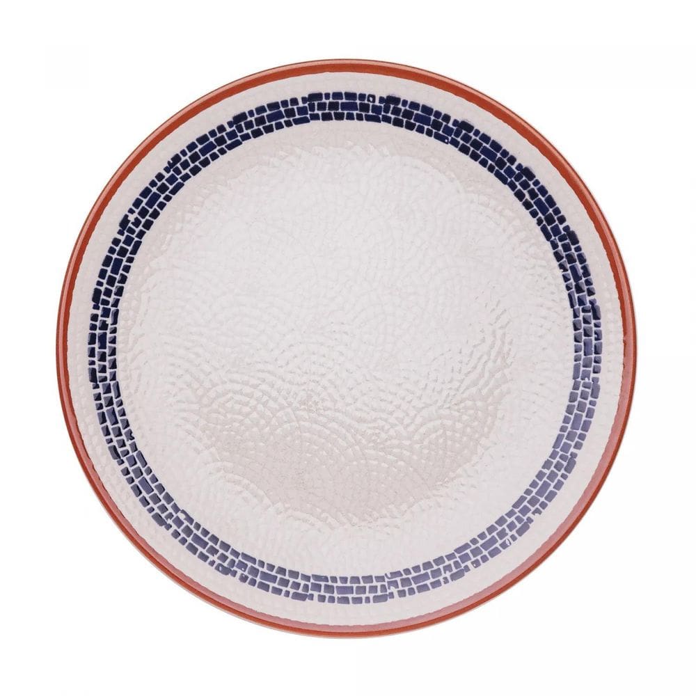 Prato Raso Jantar Refeição 25Cm Village Creme Cerâmica Wolff