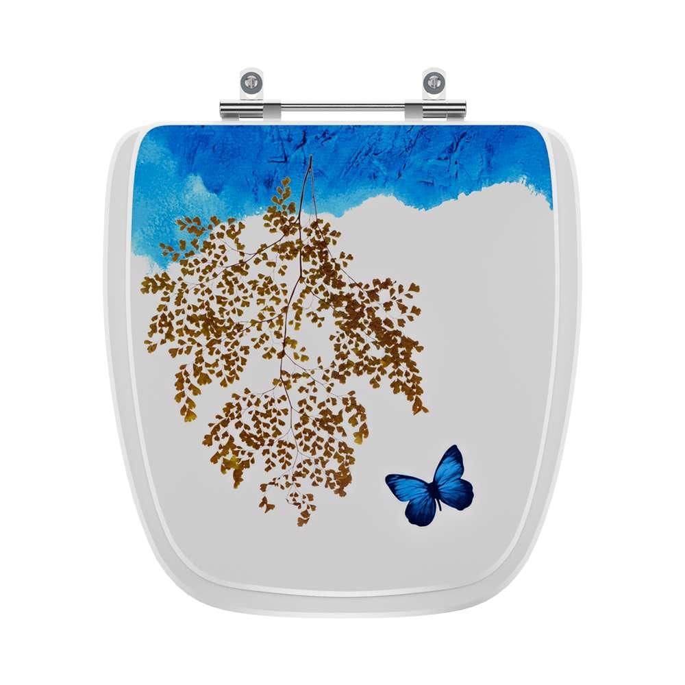 Assento Sanitario Decorado Borboleta Flex para vaso Deca