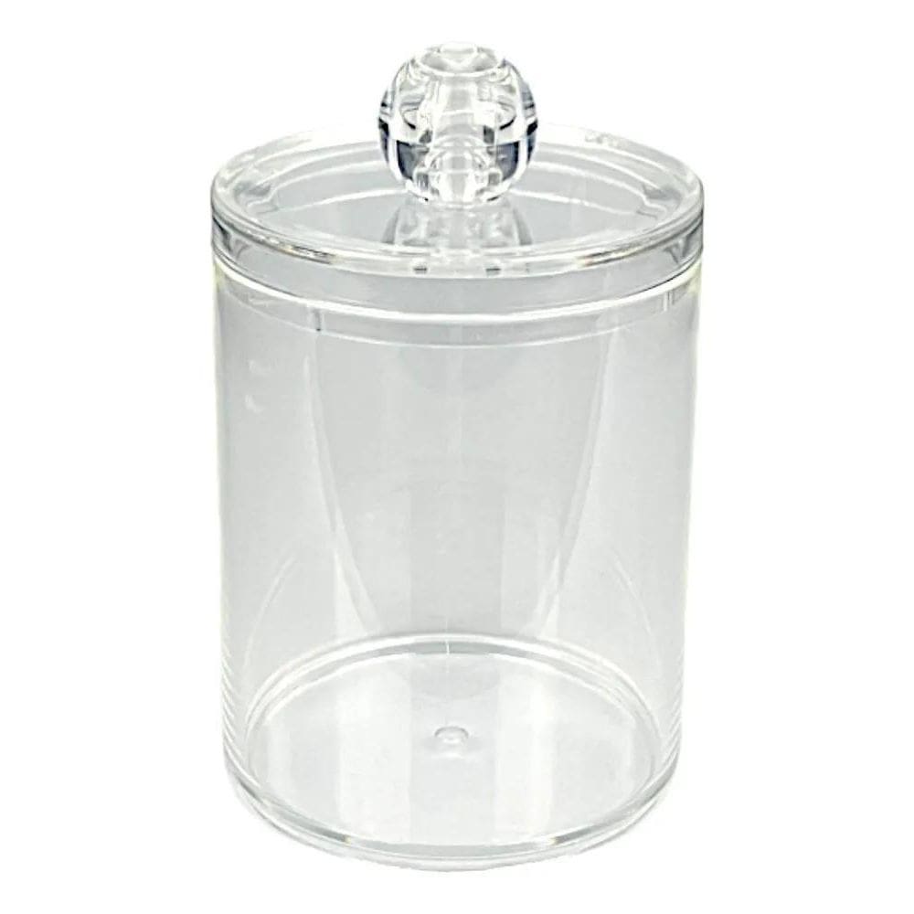 3X Porta Cotonetes Algodão C/Tampa Organizador Multiuso 11Cm