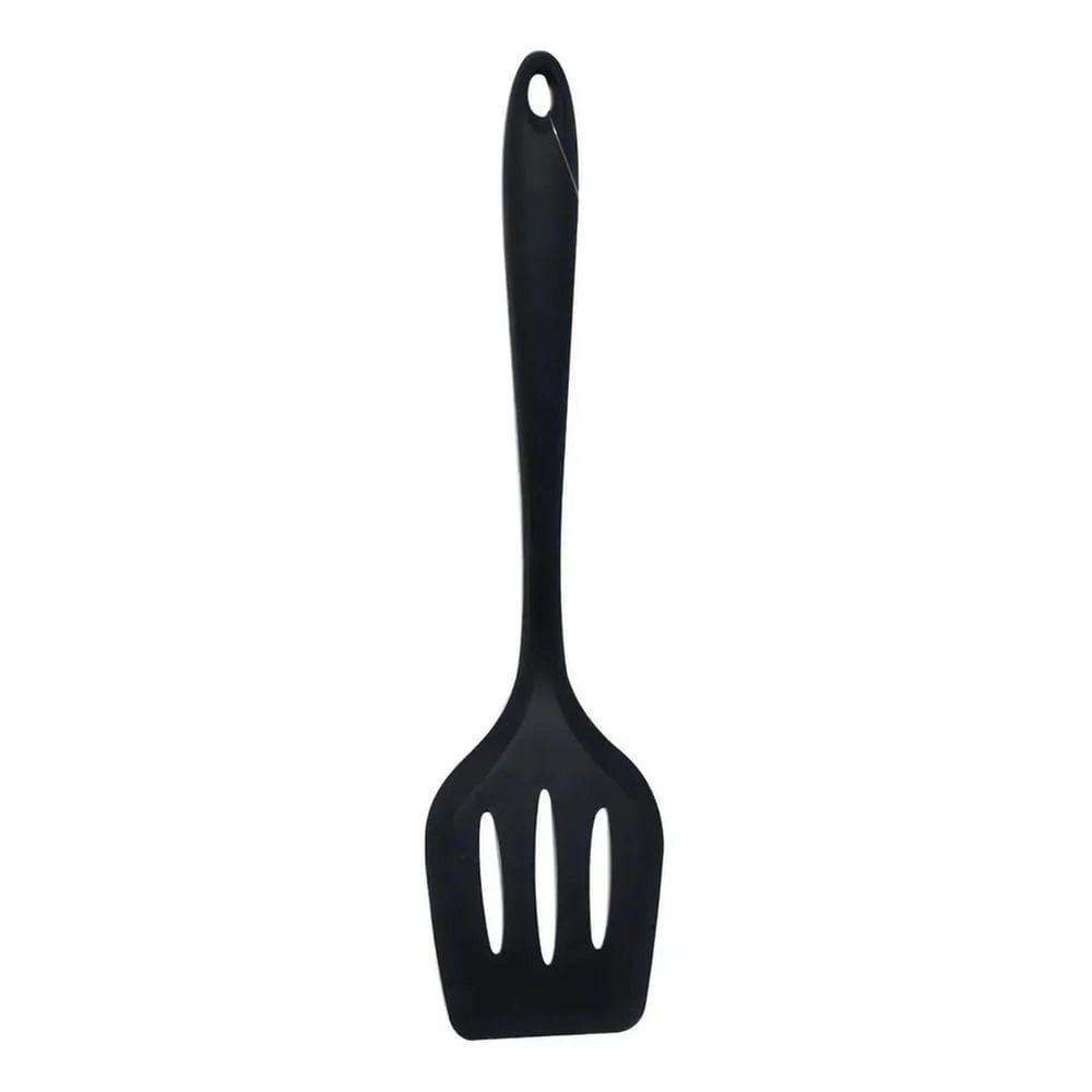 2X Espátula Vazada Em Silicone Preto