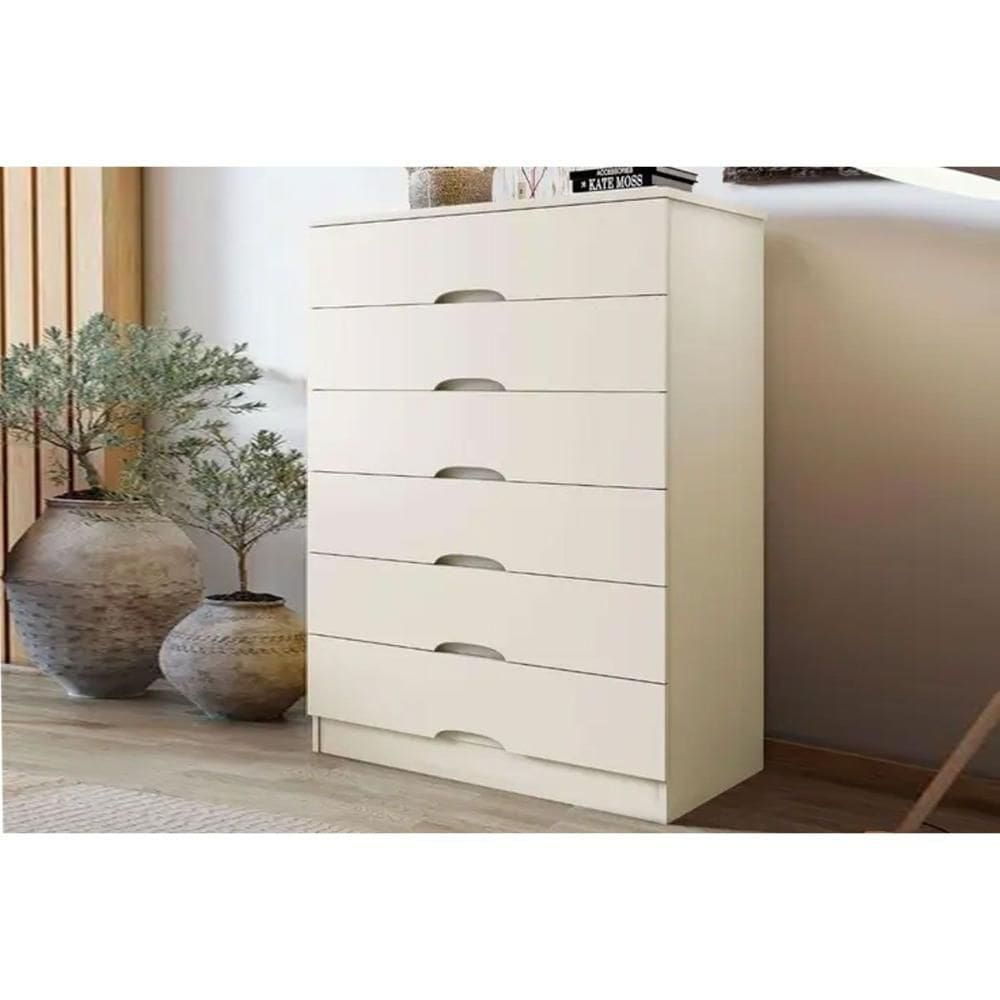 Cômoda Juvenil Sevilha C- 6 Gavetas Off White - Europa