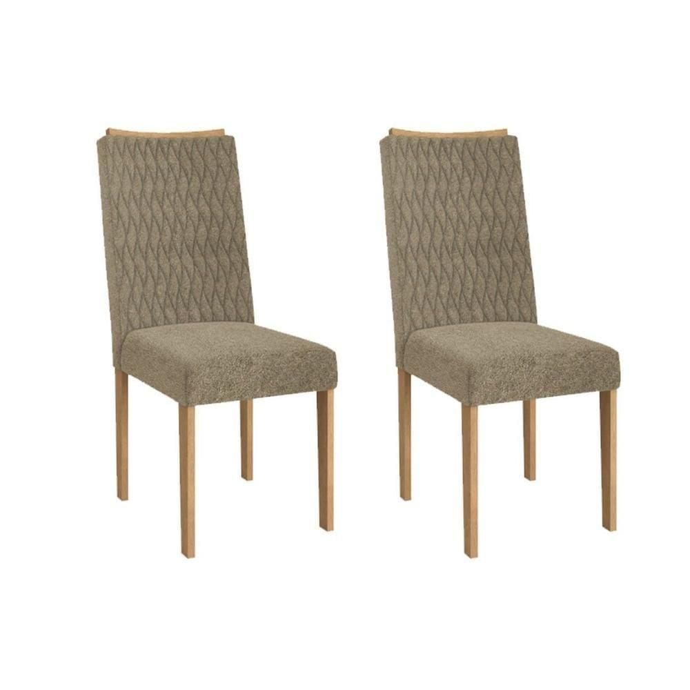 Kit 2 Cadeiras Sala Jantar Aura 2cad157 Madeirado 2 Un Carvalho-boucle Bege Fendi - Kappesberg