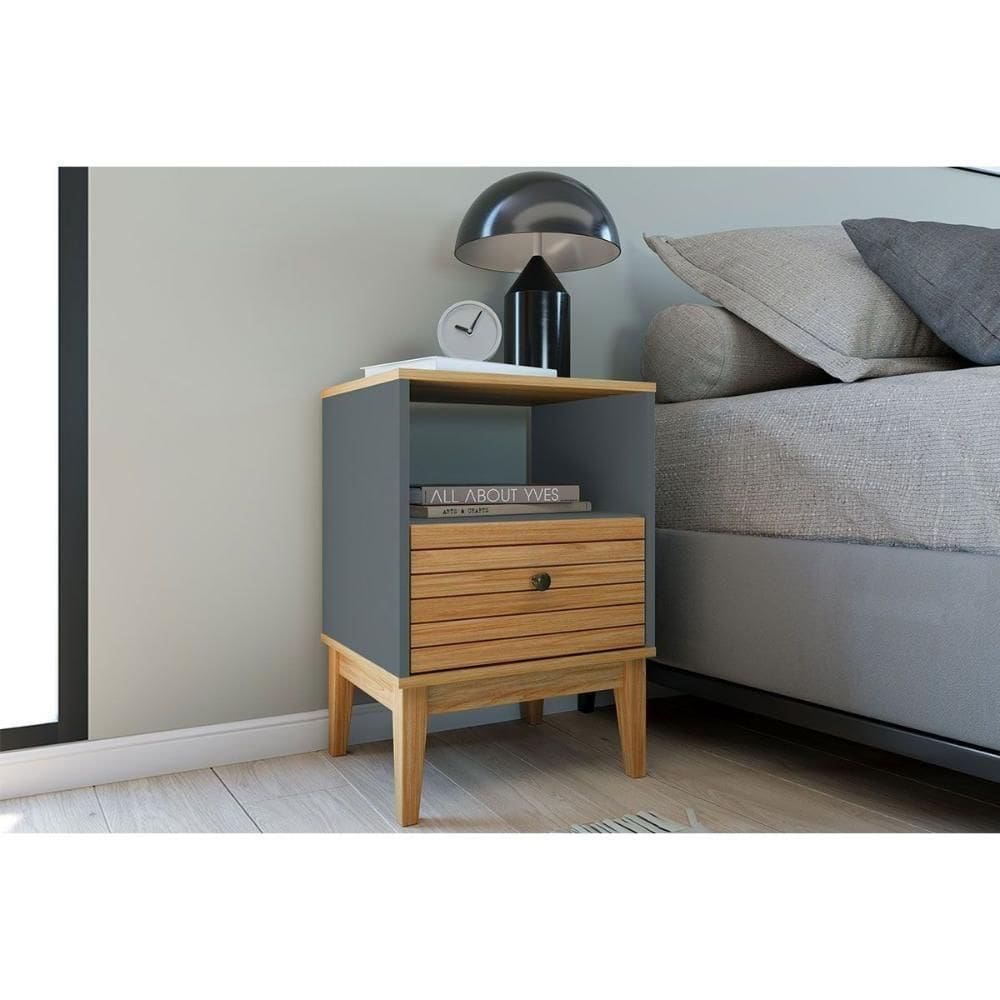 Mesa Cabeceira Mb 1041 C- 1 Gaveta -petroleo - Movelbento