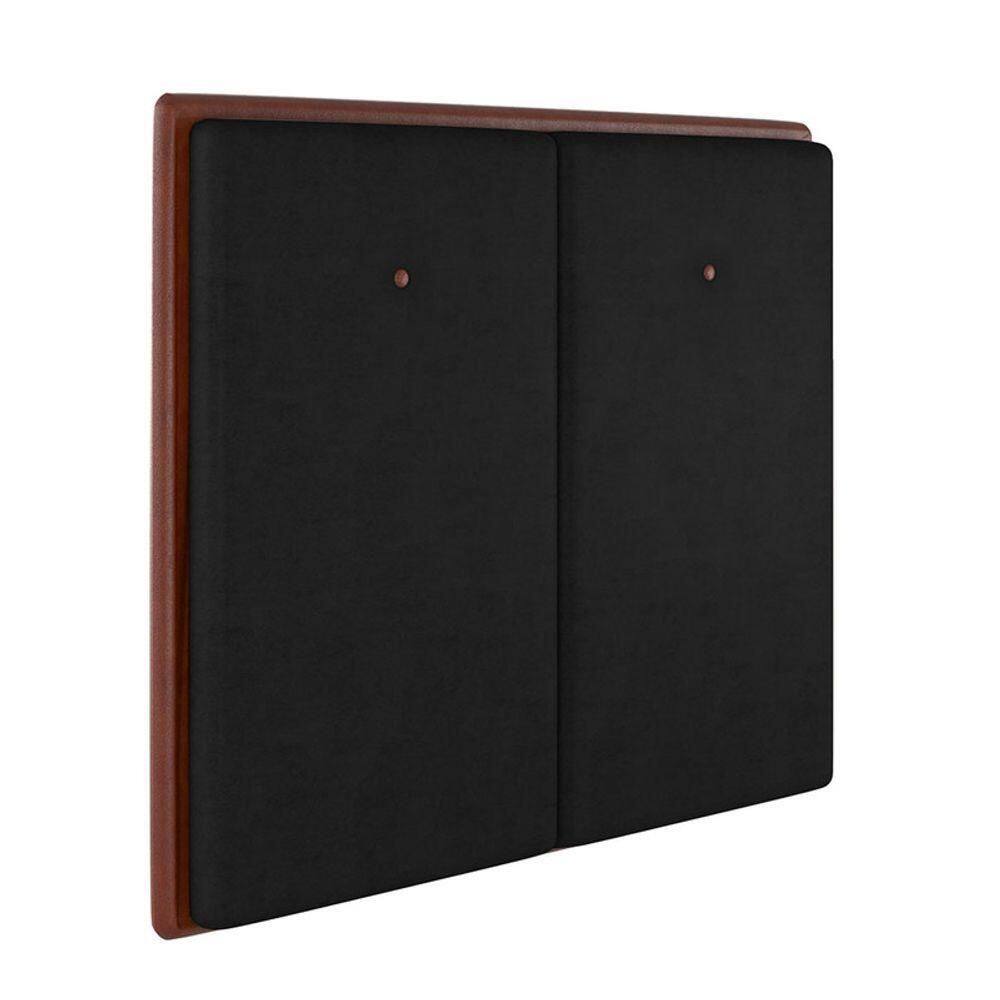 Cabeceira Estofada King 195 Cm Coral Veludo Preto