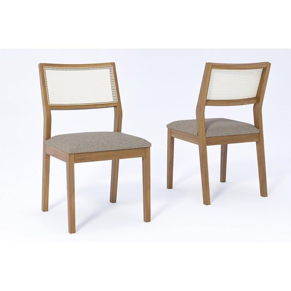 Cadeira De Cozinha Bella Kit 2 Un Carvalho-linho Bege - Cimol