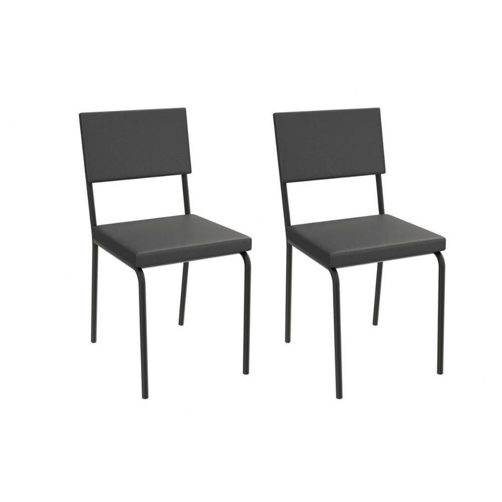 Cadeira De Cozinha Zaria 2c128prf Aço Kit 2 Un Preto-ano Preto - Kappesberg