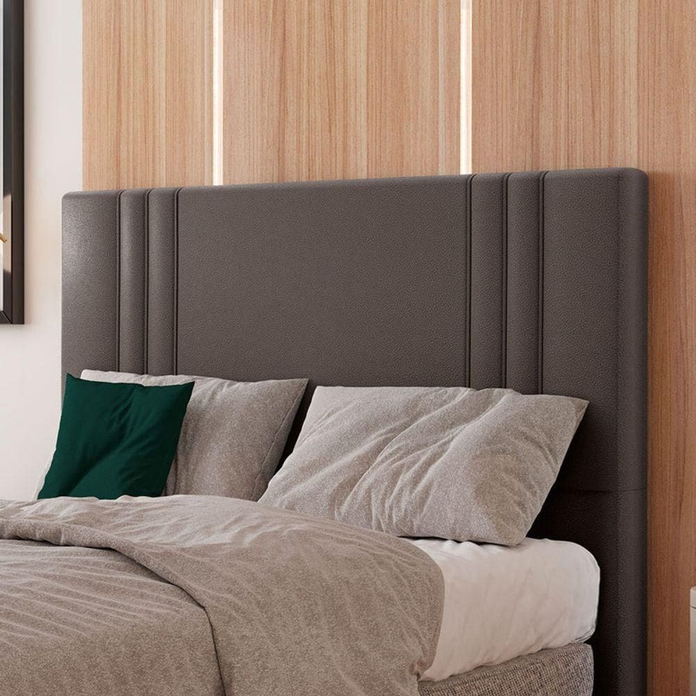 Cabeceira Estofada King 195 Cm Diamante Corino Marrom