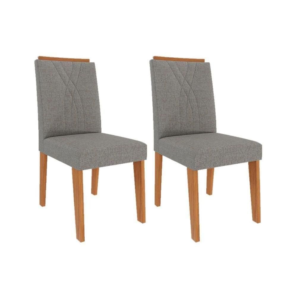 Kit 2 Cadeiras De Cozinha Nicole 2 Un Cinamomo-linho Grafite - Cimol