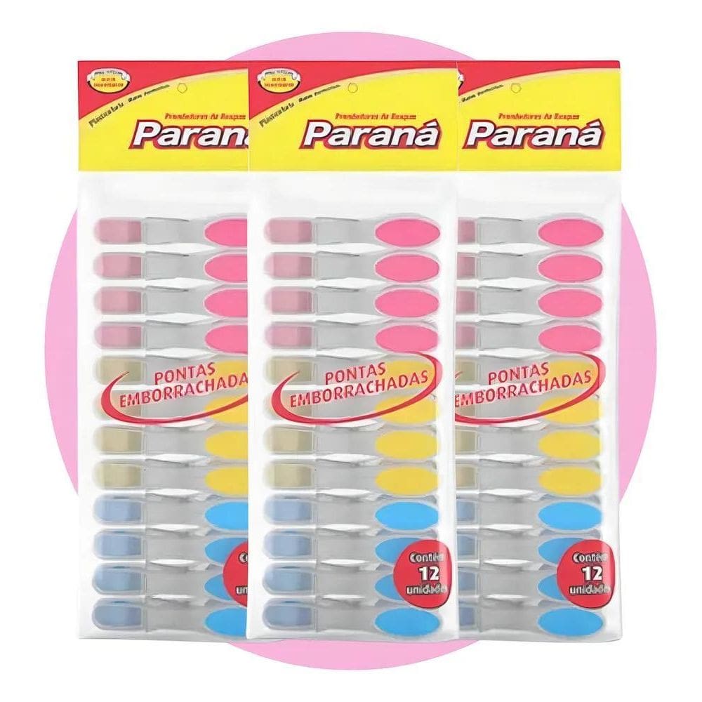 10X Prendedor Emborrachado Kit 36Un Roupas Alimentos Não Ma