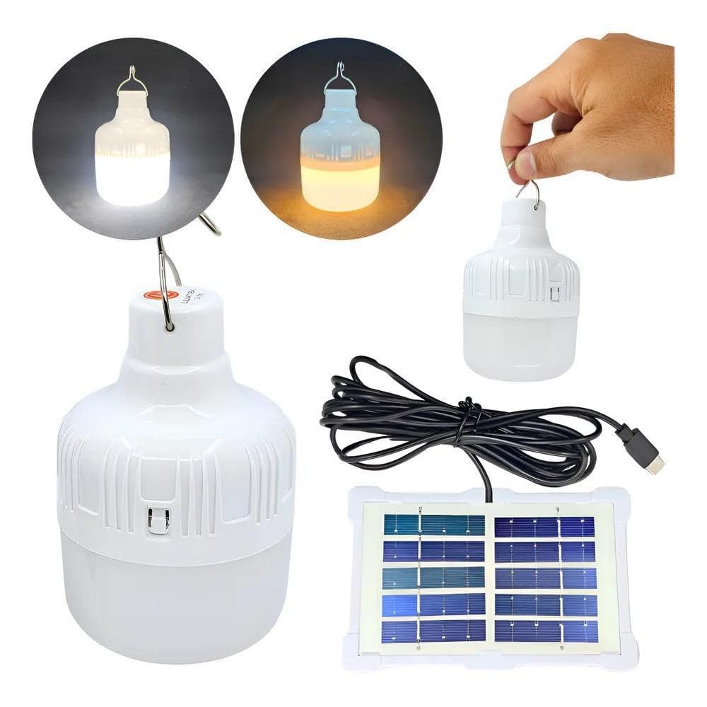 Lampião Led Potente Recarregável Lamparina Camping Barraca B