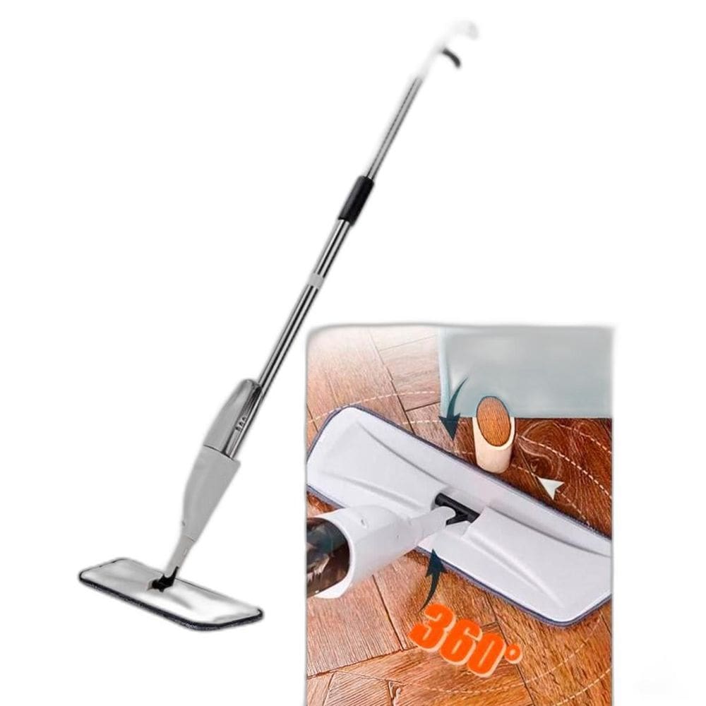Mop Spray Gatilho Giratório Limpeza Rápida Microfibra Pisos